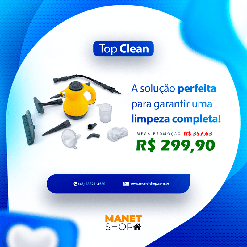 TOP CLEAN - Vaporizador E Higienizador 1200w + BRINDE EXCLUSIVO